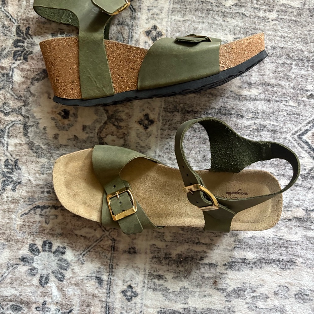 Relaxshoe green leather wedges size 37 - Picture 3 of 8